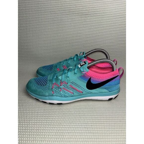Nike Free Focus Flyknit Running Sneakers Shoes Women’s Size 8 844817-300 Teal - Picture 3 of 8